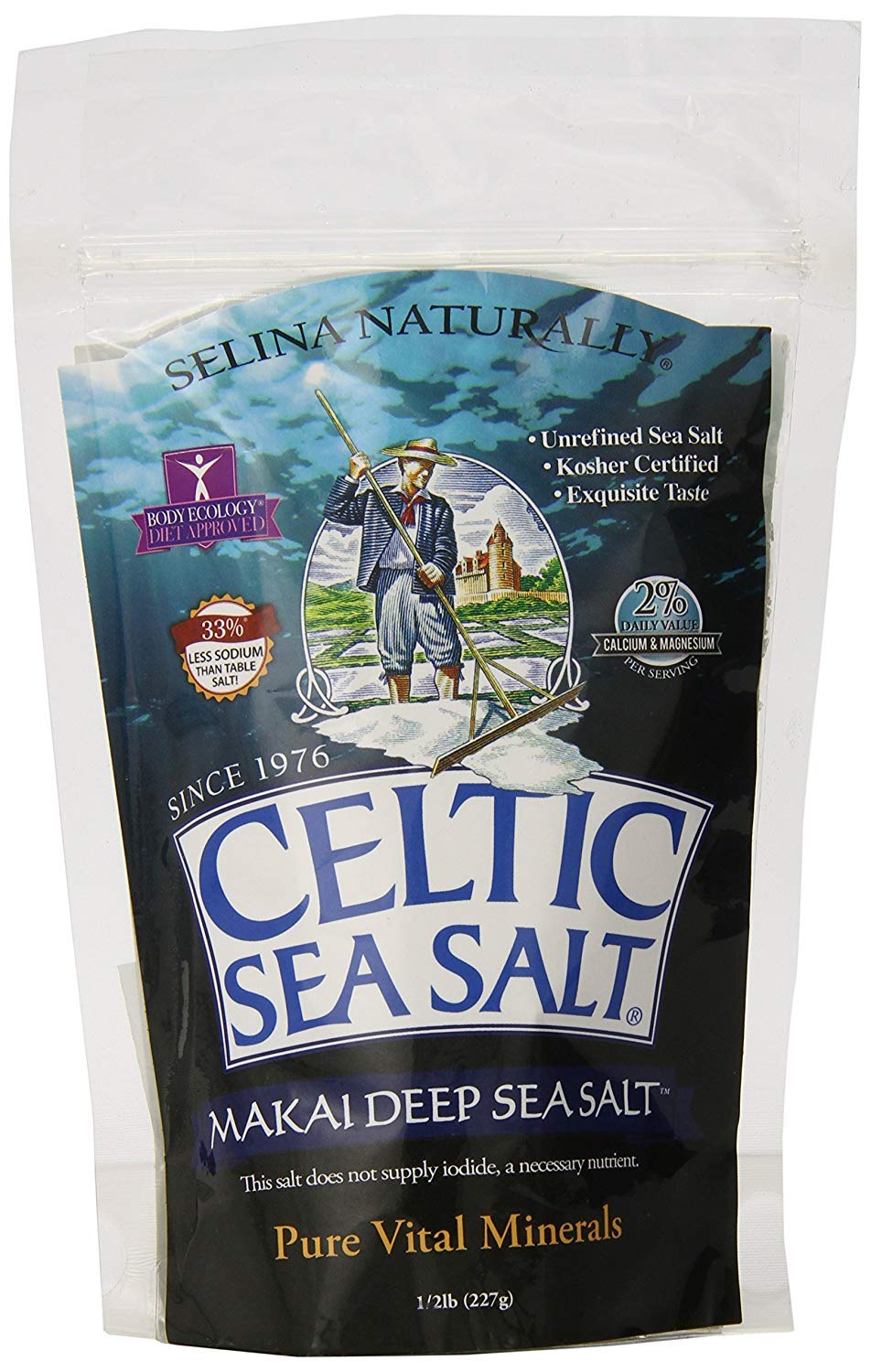 Celtic Sea Salt, Makai Pure Deep Sea Salt, Pure Vital Minerals, 1/2 lb (227 g)