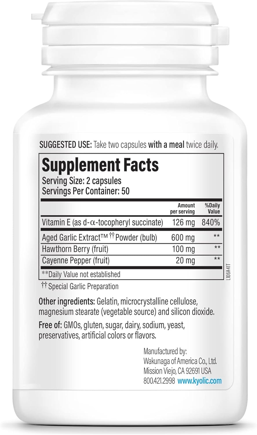 Kyolic Aged Garlic Extract Formula 106, Circulation Health, 100 Capsules