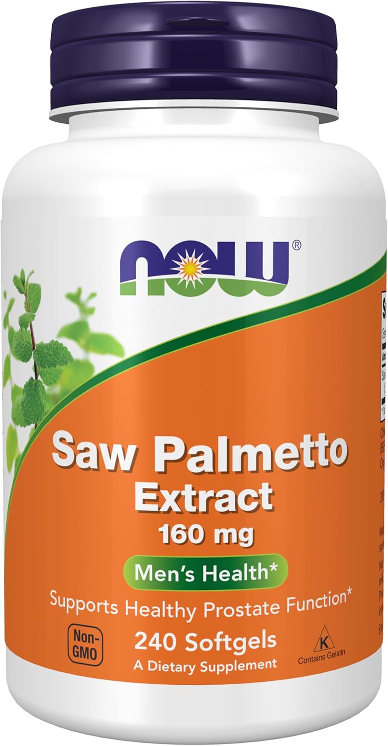 NOW Foods Supplements, Saw Palmetto Extract (Serenoa repens) 160 mg, Men&#39;s Health*, 240 Softgels