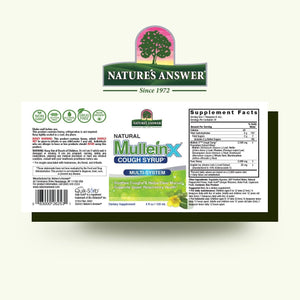 Nature's Answer Mullein-X Multi System Cough Syrup 4 Ounce | Soothes Coughs & Clears Mucus | Respiratory Support | Non GMO Gluten Free