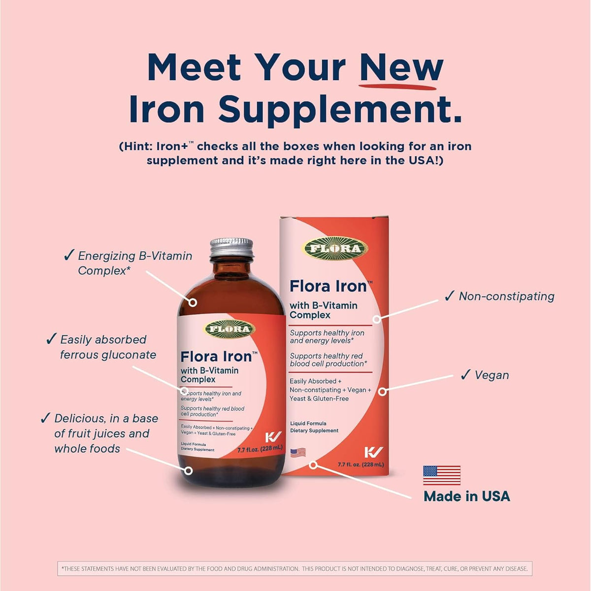 Flora, Iron with B-Vitamin Complex, 15 fl oz (445 ml)