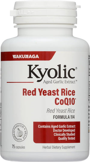 Kyolic Aged Garlic Extract Formula 114, Red Rice Yeast & Coq10, 75 Capsules