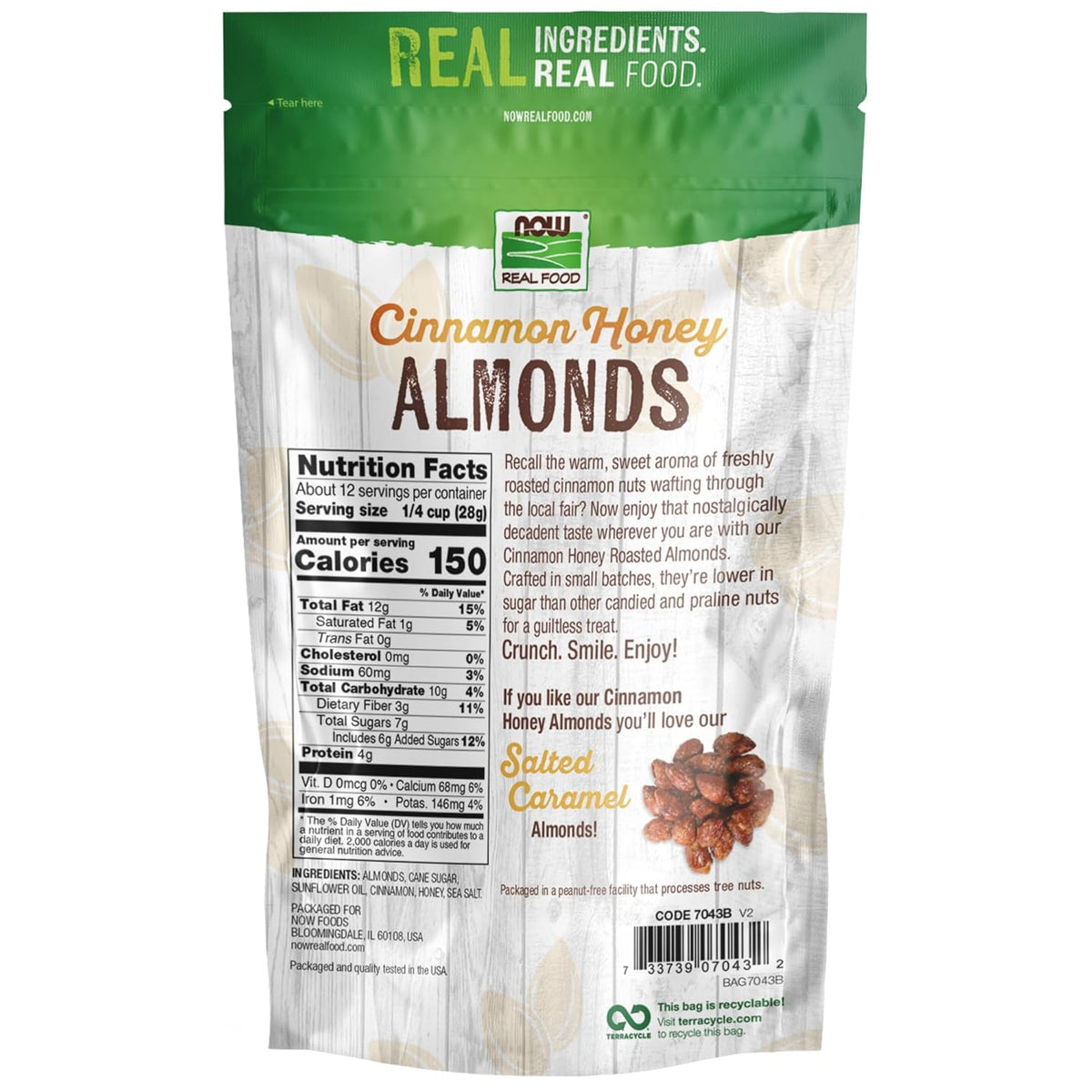 NOW Foods, Salted Caramel Almonds, Dry Roasted, Crafted in Small Batches, 12-Ounce (340 g)