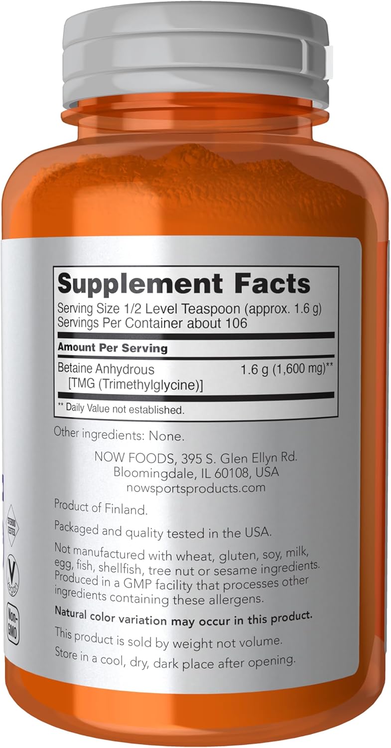 Now Sports Nutrition, Betaine Powder, Endurance*, Pure Powder, Enhances Performance*, Maintains Muscle*, 6 oz (170 g)