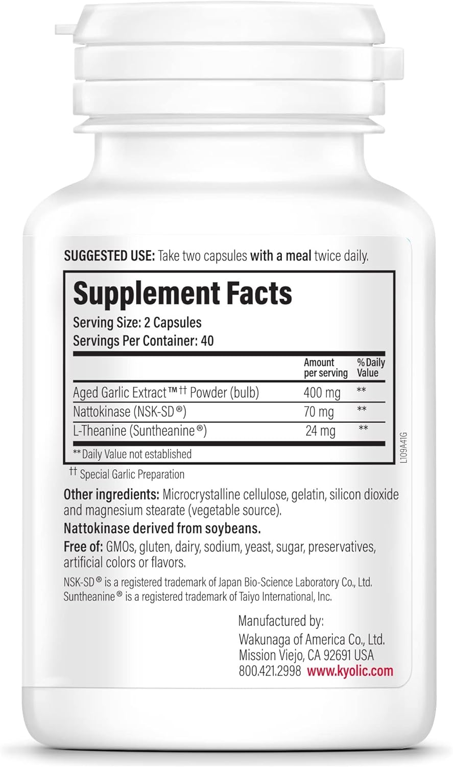 Kyolic Aged Garlic Extract™ Blood Pressure Health Formula 109, 80 Capsules