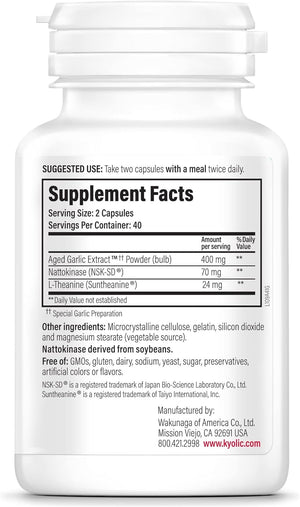 Kyolic Aged Garlic Extract™ Blood Pressure Health Formula 109, 80 Capsules