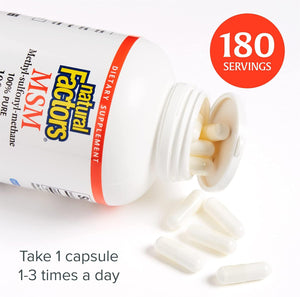 Natural Factors, MSM, Supports Healthy Joints, 180 Capsules
