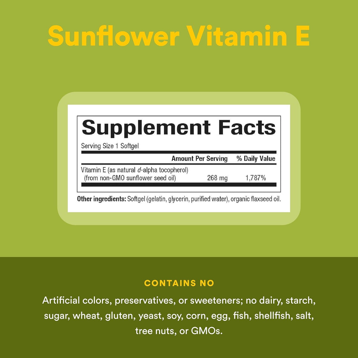 Whole Earth & Sea Sunflower Vitamin E 268 mg, Soy-Free, 90 Softgels