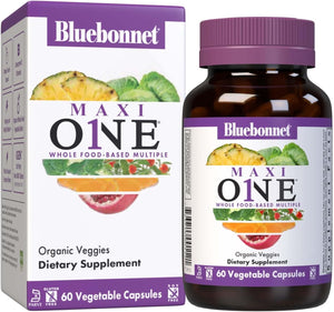 Bluebonnet Nutrition Maxi One (with Iron), Whole Food Multiple, Enzymes, Energy, Vitality, Gluten & Dairy & Soy Free, Kosher, Vegetarian Friendly, Non-GMO, 2 Month Supply, Beige, 60 Count