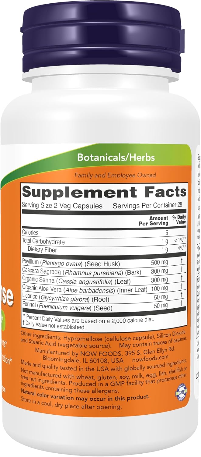 Now Supplements 7-Day Colon Cleanse, Psyllium Husk, 56 Veg Capsules