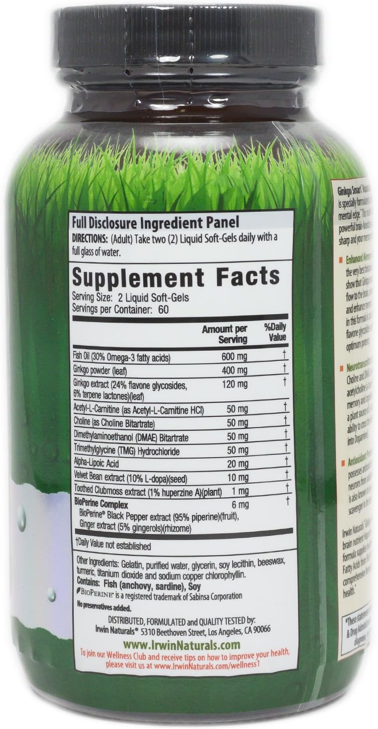 Irwin Naturals Ginkgo Smart®, 120 Liquid Softgels