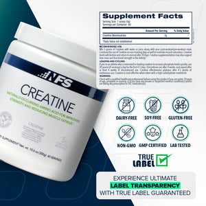 NF Sports Creatine Energy Protein Powder,Unflavored Protein Powder for Muscle Recovery & Strength, Sports Drink Powder, Dietary Supplement, No Artificial Flavors (300g, 60 Servings)