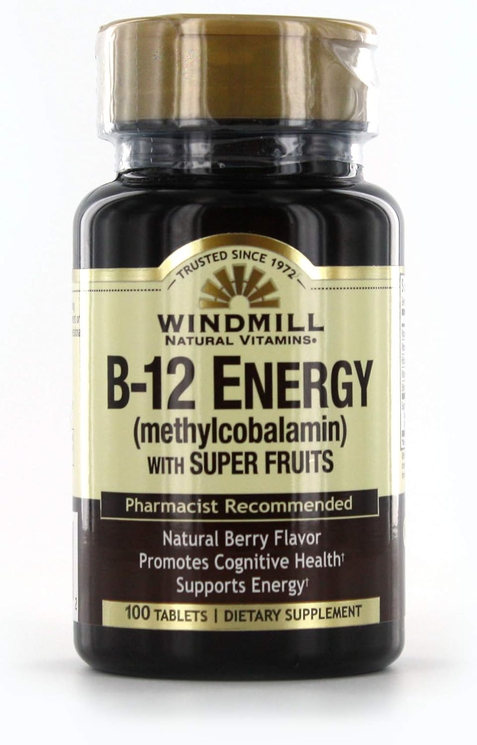 Windmill Vitamin B-12 Energy with Super Fruits Tablets 100 Ea