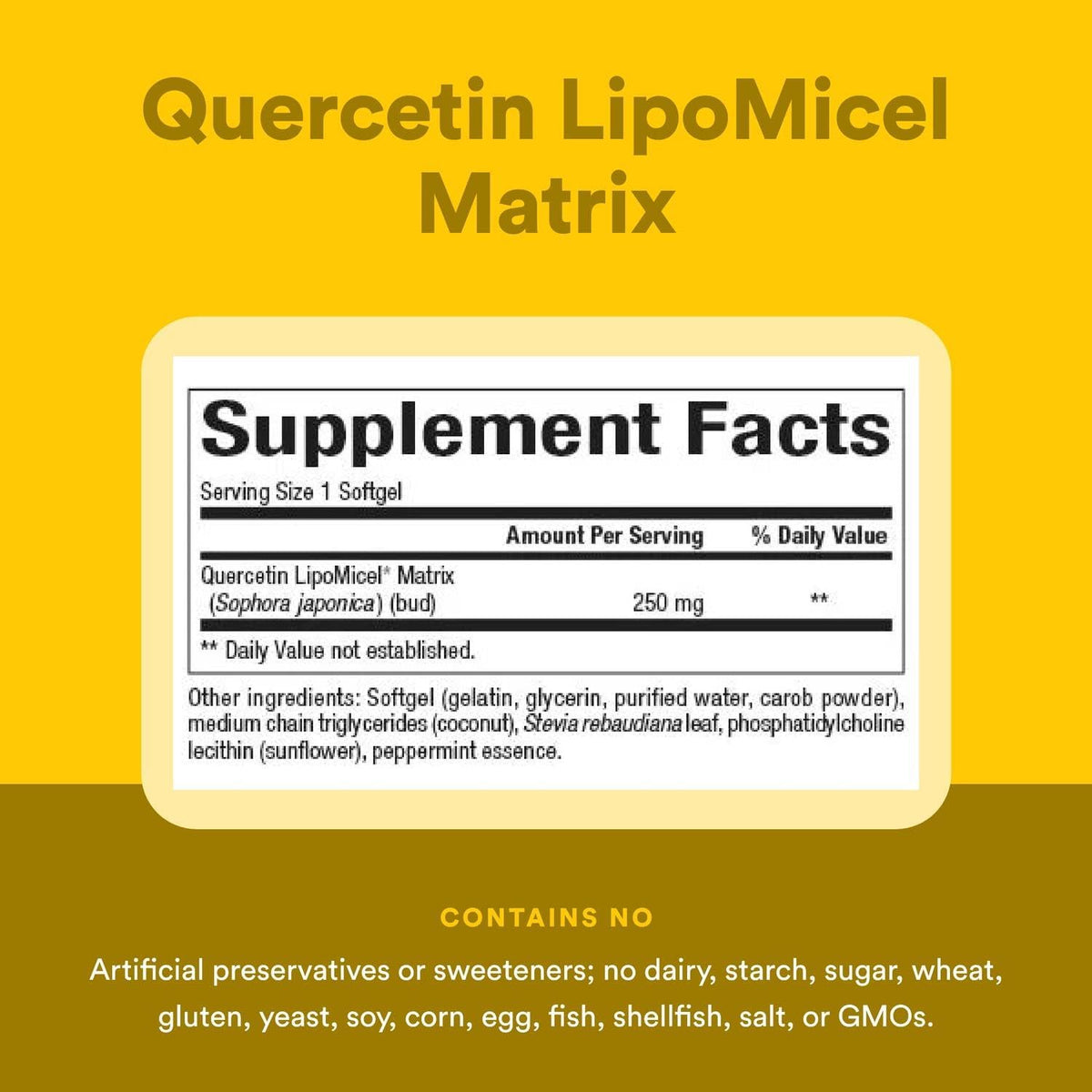 Natural Factors Quercetin LipoMicel Matrix for Superior Absorption, 120 Softgels