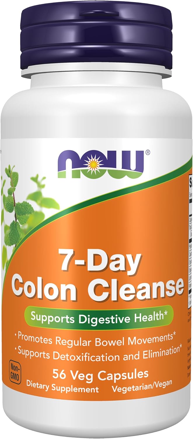 Now Supplements 7-Day Colon Cleanse, Psyllium Husk, 56 Veg Capsules