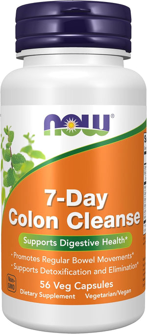 Now Supplements 7-Day Colon Cleanse, Psyllium Husk, 56 Veg Capsules