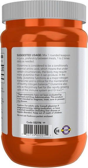 NOW Foods Sports Nutrition, L-Glutamine Pure Powder, Nitrogen Transporter*, Amino Acid, 1-Pound