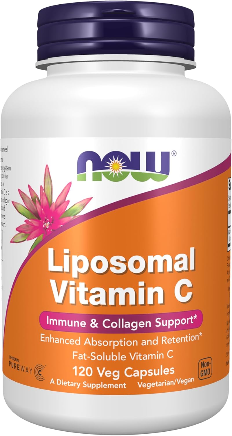NOW Supplements, Liposomal Vitamin C, Immune &amp; Collagen Support, 120 Veg Capsules