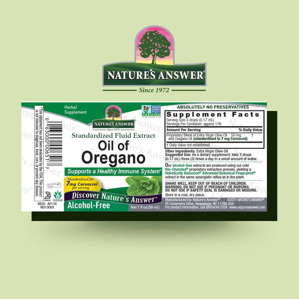 Nature&#39;s Answer Oil of Oregano Leaf | Supports Healthy Intestinal &amp; Digestive Function | Promotes Overall Good Health and Wellness | Gluten-Free, Alcohol-Free &amp; No Preservatives 1oz
