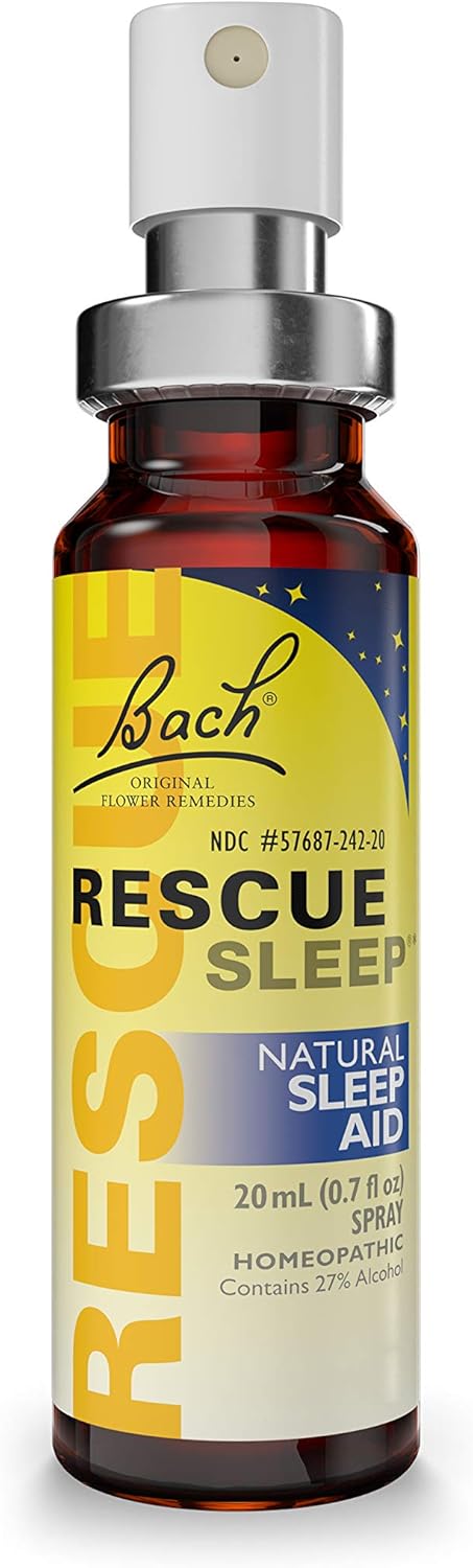 Bach RESCUE SLEEP Spray 20mL, Natural Sleep & Stress Relief Aid, Homeopathic Flower Essence, Vegan, Free of Melatonin, Sugar, and Gluten, Non-Narcotic, Non-Habit Forming