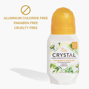 Crystal Essence Mineral Deodorant Roll-On, Chamomile & Green Tea 2.25 oz