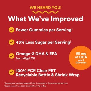 SmartyPants Multivitamin for Men & Women - Improved Formula: Multivitamin Gummies with Omega 3 (DHA/EPA), Vitamin D3, C, Vitamin B12, B6, A, K & Zinc, Biotin, Gluten Free, 90 Count (30 Day Supply)