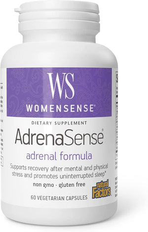 WomenSense AdrenaSense by Natural Factors, AdrenaSense, Herbal Supplement for Adrenal Support and Stress Relief, Vegan, Non-GMO, 60 Capsules