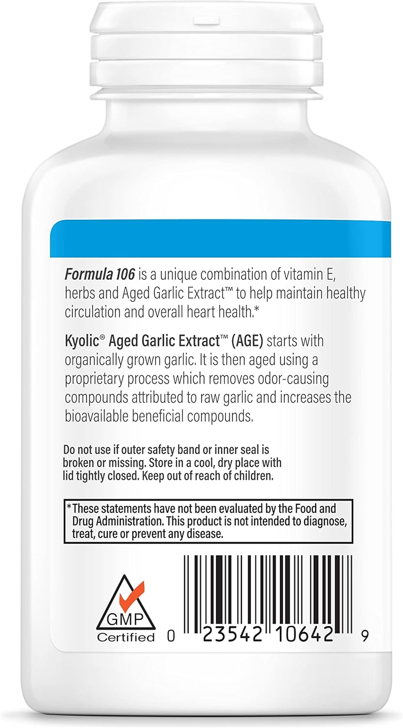 Kyolic Aged Garlic Extract™ Circulation Formula 106, 200 Capsules