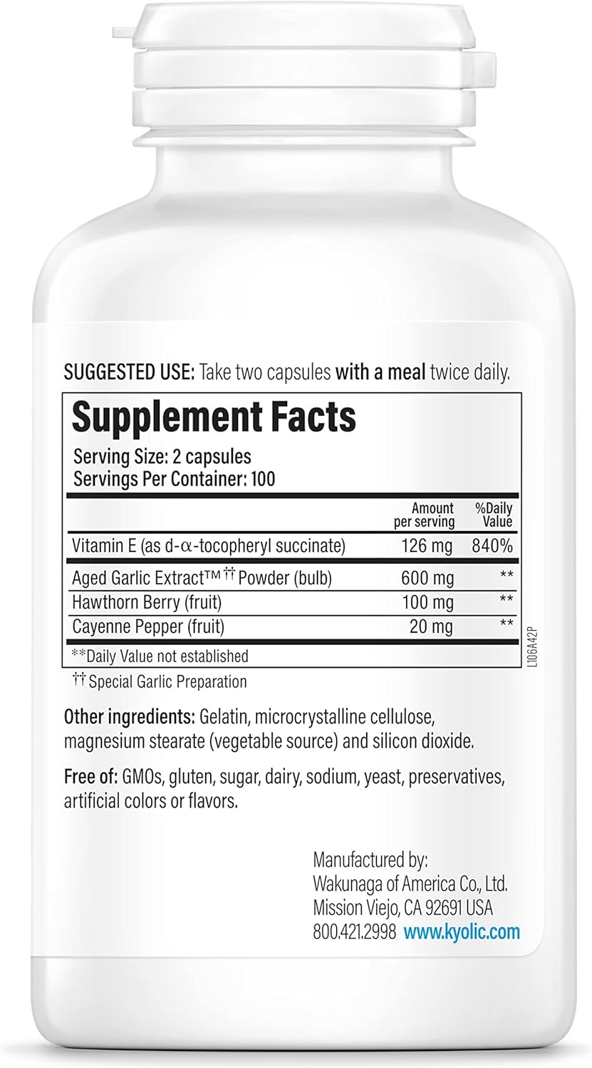 Kyolic Aged Garlic Extract™ Circulation Formula 106, 200 Capsules