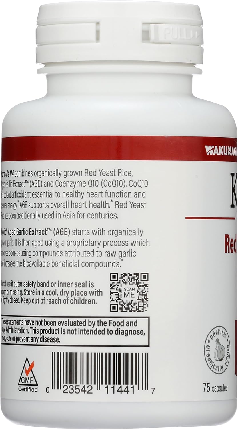 Kyolic Aged Garlic Extract Formula 114, Red Rice Yeast &amp; Coq10, 75 Capsules