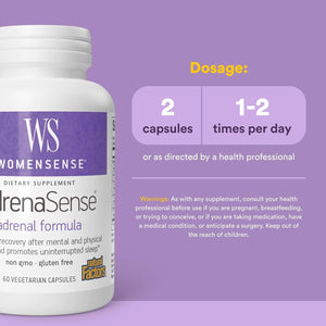 WomenSense AdrenaSense by Natural Factors, AdrenaSense, Herbal Supplement for Adrenal Support and Stress Relief, Vegan, Non-GMO, 60 Capsules