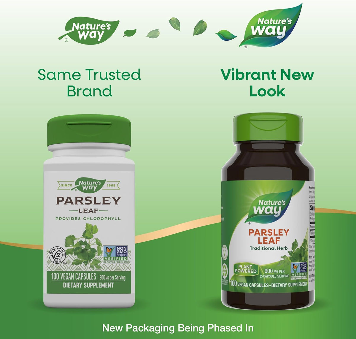Nature&#39;s Way Parsley Leaf, 900 mg, 100 Vegan Capsules