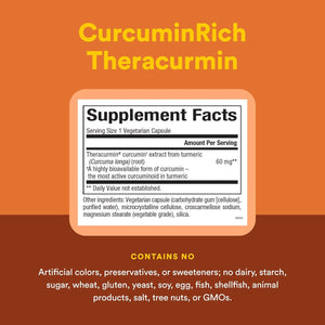 Natural Factors, CurcuminRich Double Strength Theracurmin, 60 mg, Just 1 Capsule Daily, Formulated for Superior Absorption, 60 Count (Pack of 1)