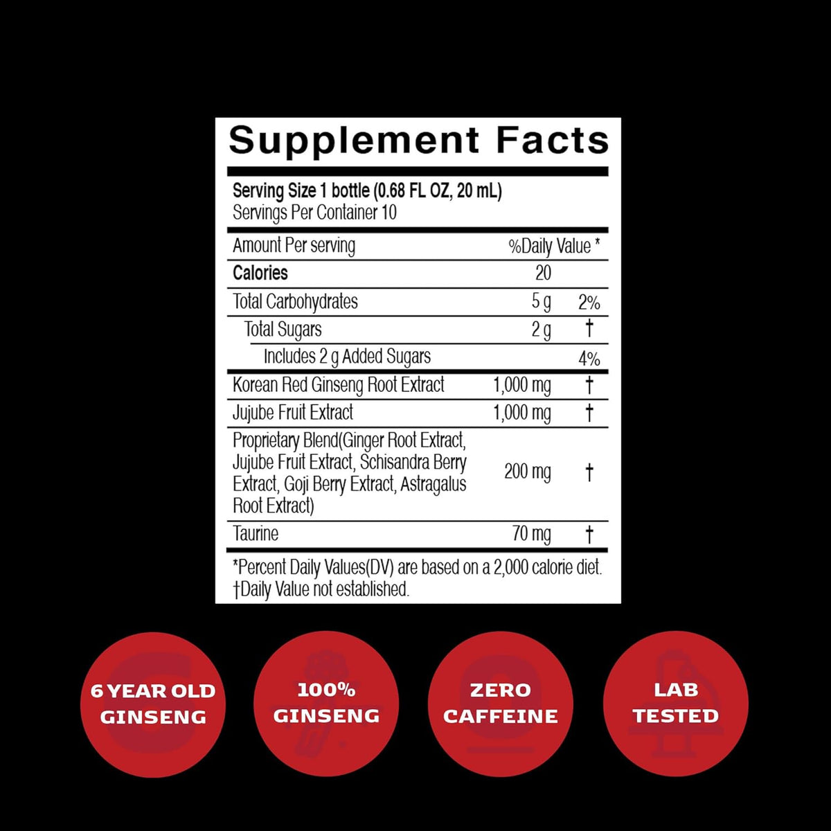 CheongKwanJang, Korean Red Ginseng Vital Tonic, 10 Bottles, 0.68 fl oz (20 ml) Each