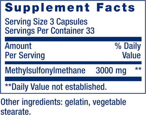 Life Extension MSM, 1000 mg, methylsulfonylmethane, Supports Healthy Joints, antioxidant Support, Gluten-Free, Non-GMO, 100 Capsules