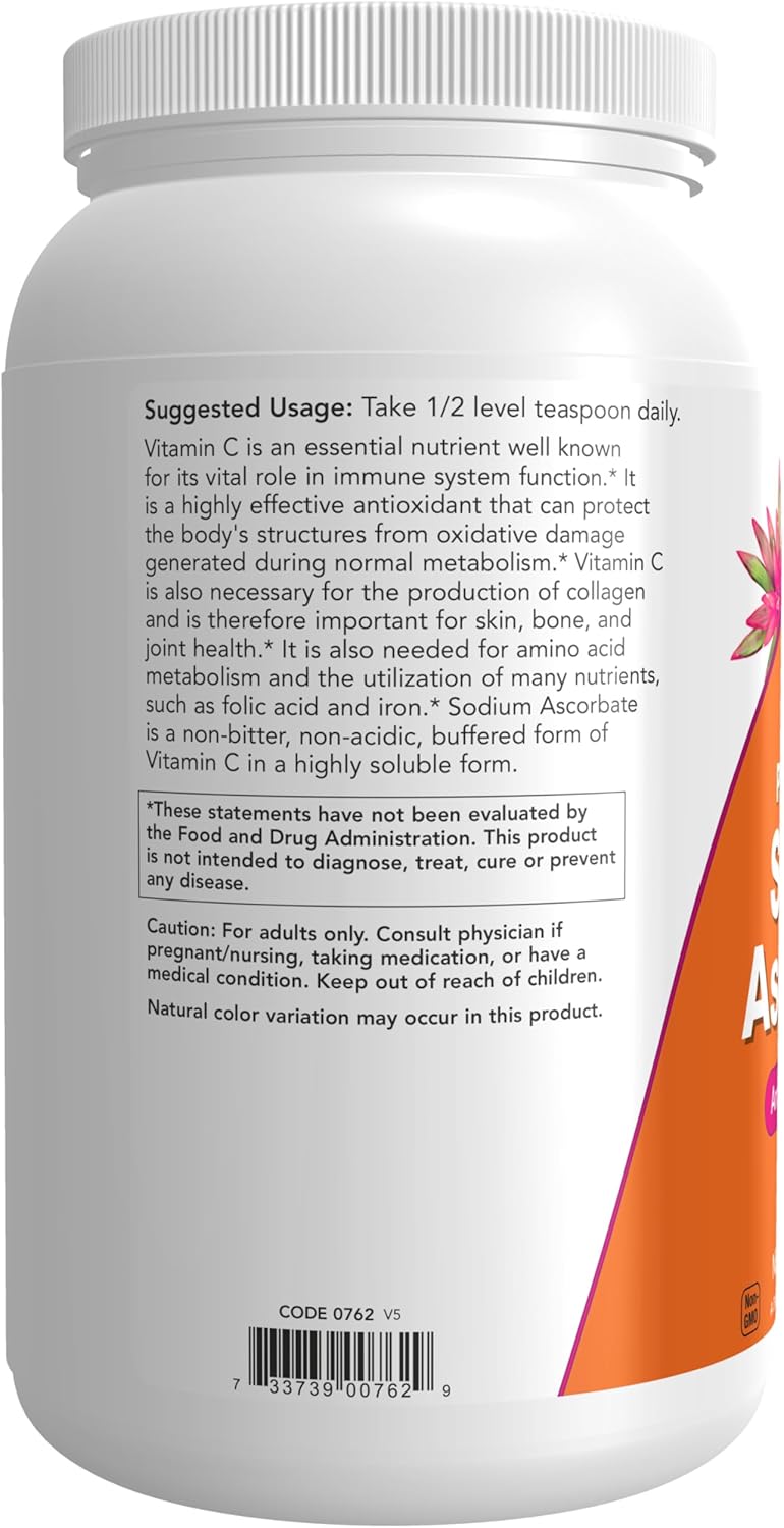 NOW Foods Supplements, Sodium Ascorbate Powder, Buffered, Antioxidant Protection*, 3-Pound