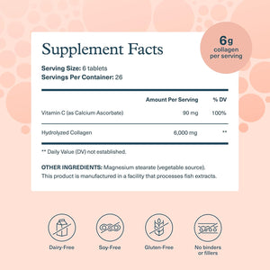 Youtheory Collagen Skin Hair & Nail Formula, 6000 mg, 160 Tablets
