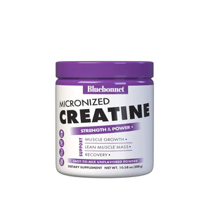 BlueBonnet Nutrition Micronized Creatine Monohydrate 5 g – Supports Lean Muscle Mass* - Non-GMO, Vegan, Kosher Certified, Gluten-Free, Soy-Free, Milk-Free – Unflavored, 10.58 OZ, 60 Servings