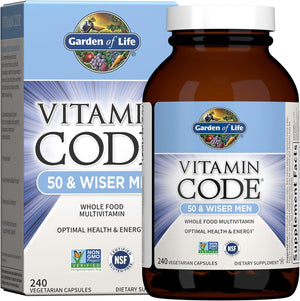Garden of Life Vitamin Code® RAW 50 and Wiser Men, 240 Vegetarian Capsules