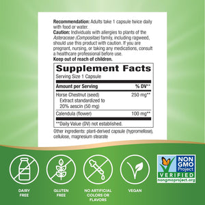 Nature's Way Horse Chestnut Extract, Premium Extract, Promotes Healthy Leg Veins*, 250 mg per Serving, Vegan, 90 Capsules