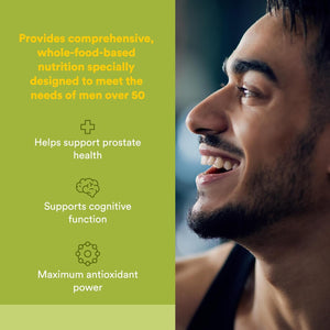 Natural Factors Whole Earth & Sea Men's 50+ Multivitamin & Mineral - Daily Nutritional Support Multivitamin - Supports Brain Health & Immune System Function - Vegan - 120 Tablets (60 Servings)