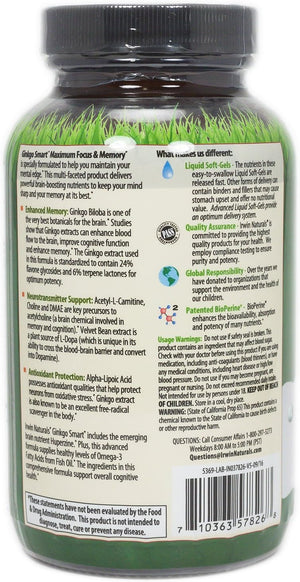 Irwin Naturals Ginkgo Smart®, 120 Liquid Softgels