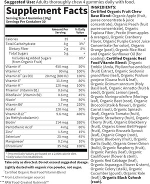 Garden of Life Organics Women 40+ Gummy Vitamins - Berry - Certified Organic, Non-GMO, Vegan, Kosher Complete Multi - Methyl B12, C & D3 - Gluten, Soy & Dairy Free, 120 Real Fruit Gummies