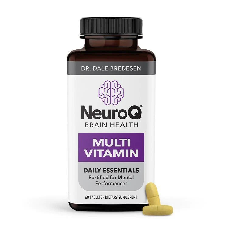 LifeSeasons NeuroQ Daily Essentials Multivitamin - Fortified Mental Performance &amp; Overall Wellness - Improve Memory &amp; Focus - B-Complex, Vitamin D, Folate, CoQ10, Pantothenic Acid &amp; More - 60 Capsules