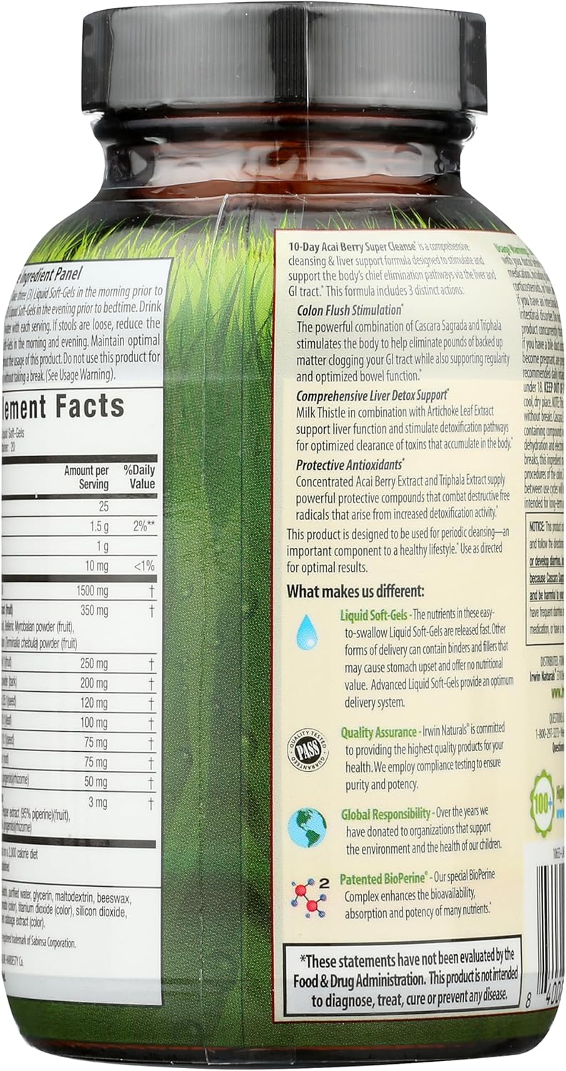 Irwin Naturals 10-day Acai Berry Super-Cleanse 60 liquid soft gels