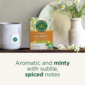 Traditional Medicinals Tea, Organic Gas Relief, Relieves Gas & Bloating, Chamomile Mint, 16 Tea Bags
