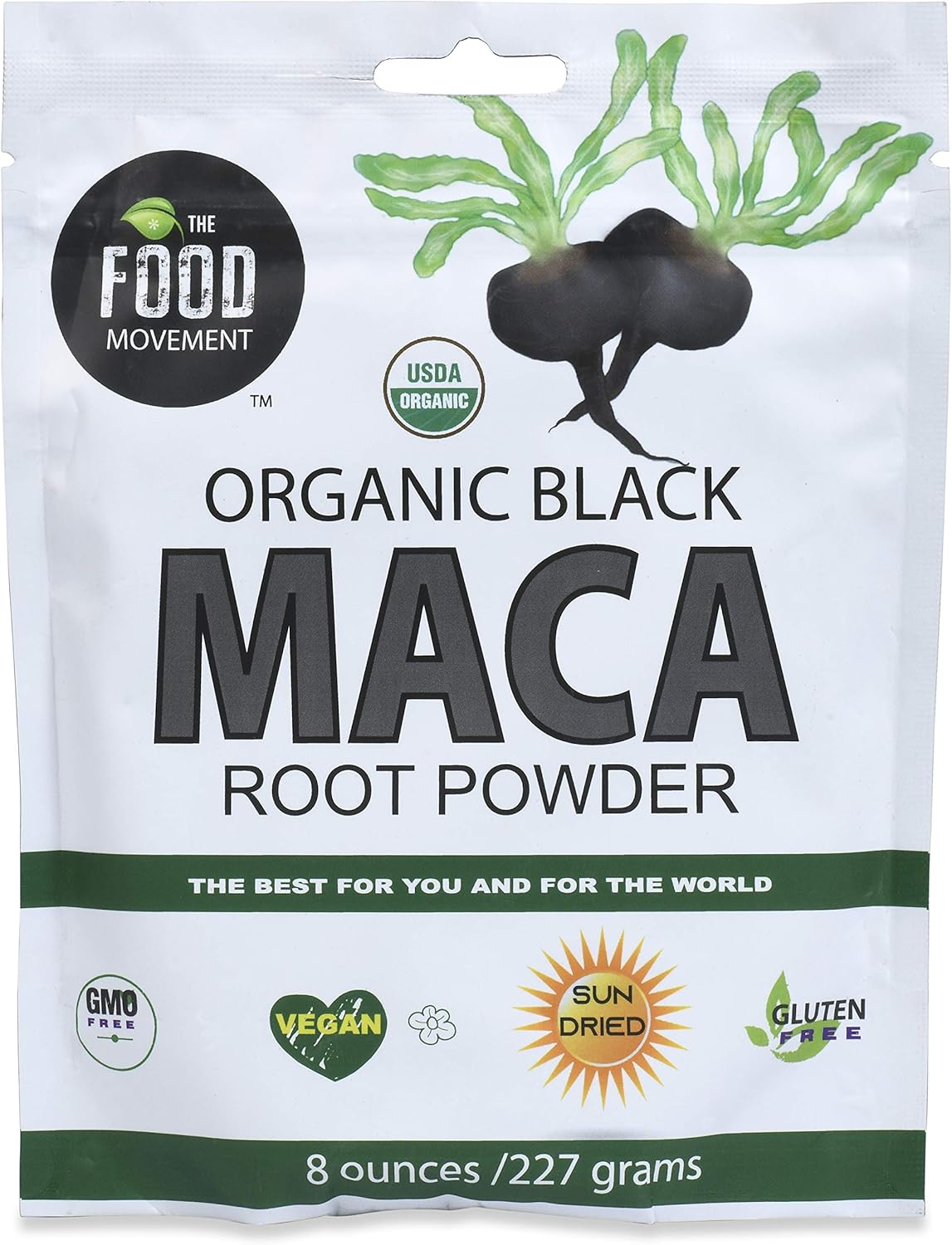 Black Maca 8 oz Raw Food Powder - Organic, Non-GMO, Vegan, Gluten Free- Black Maca Root Supplement for Whole Body Wellness
