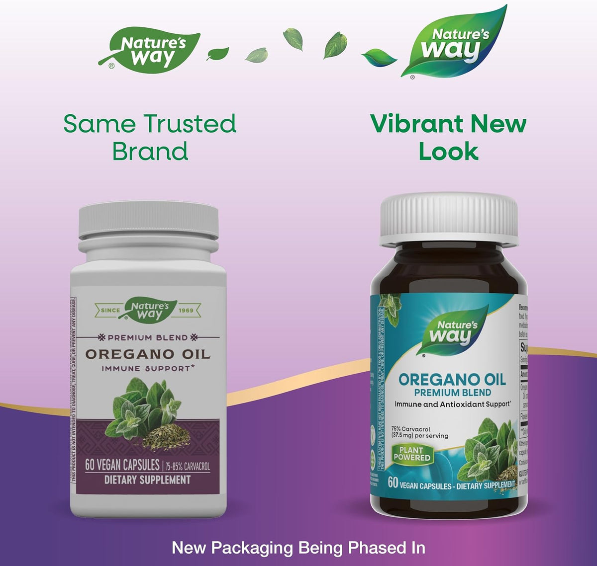 Nature’s Way Oregano Oil – Immune Support Supplement* - 75-85% Carvacrol – Gluten Free – 60 Vegan Capsules