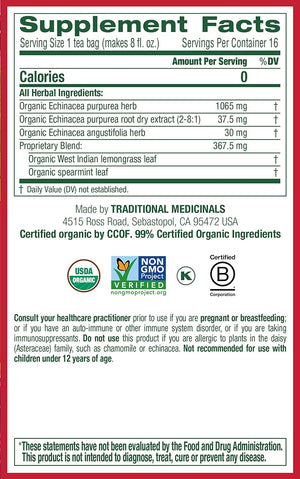 Traditional Medicinals Organic Echinacea Plus® Herbal Tea, 16 Tea Bags