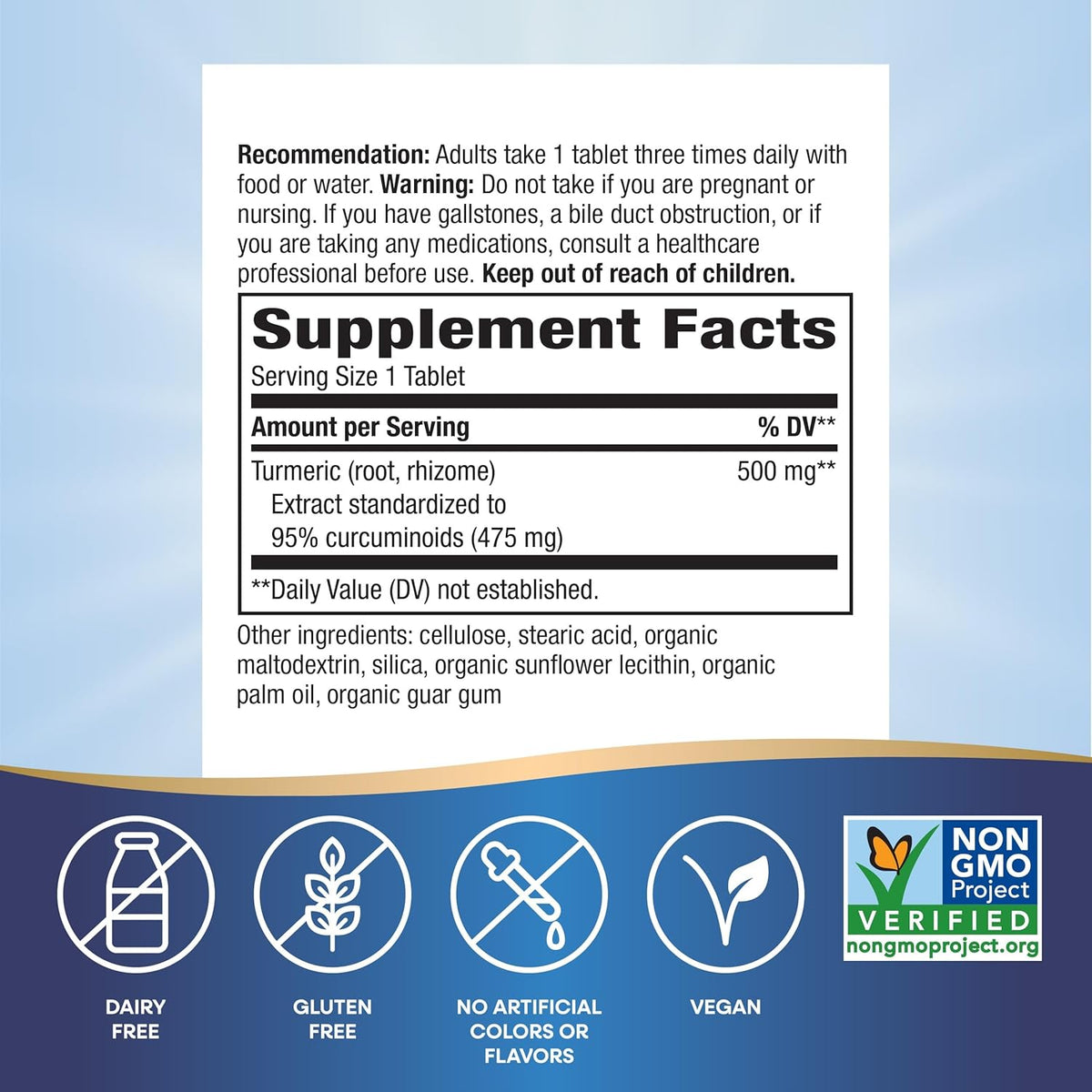 Nature's Way Turmeric Premium Extract - Supports Joint Health* - Non-GMO Project Verified - 500 mg per Serving - Joint Supplement Turmeric Tablets* - Gluten Free - 120 Tablets